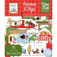 Echo Park Cardstock Ephemera Winnie The Pooh Christmas Frames  Tags