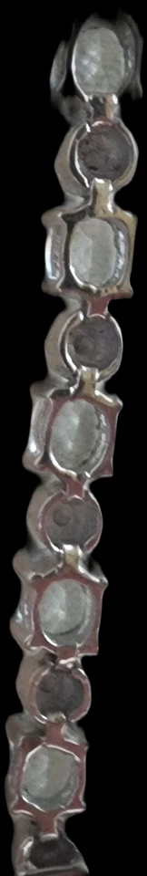 Pulsera Tenis Topacio Azul Genuino Natural Corte Ovalado Rodio Vermeil Talla 8.25" Foto 3 de 4