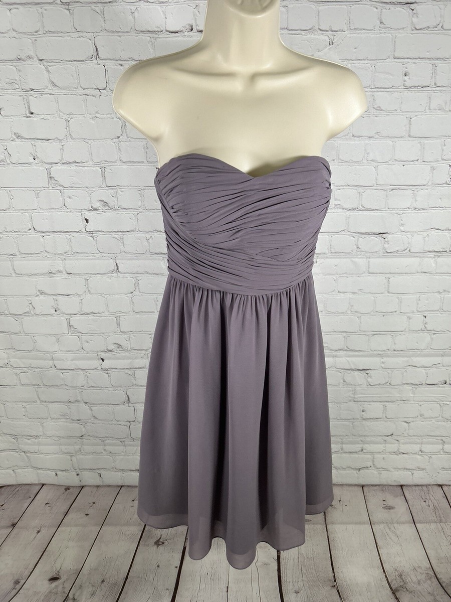 Donna Morgan Womens Purple Strapless Back Zip Fit And Flare Party Dress 0 |  eBay