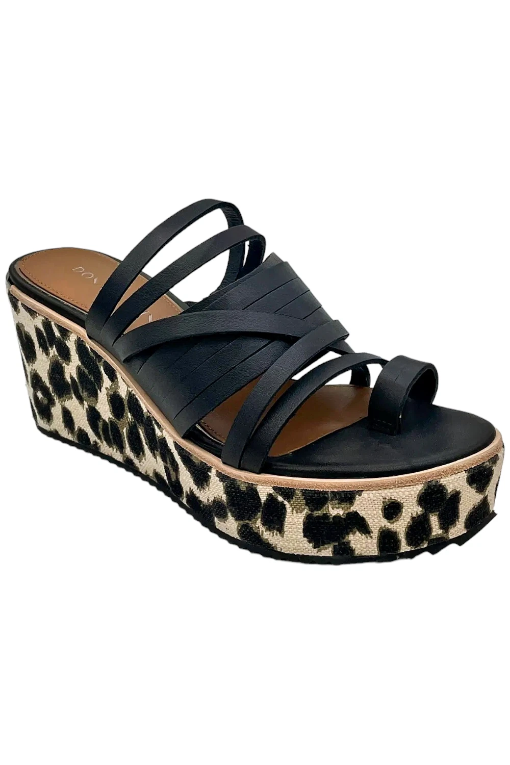 Donald Pliner Women's Ithaca Calf Snake Wedge Sandals Black