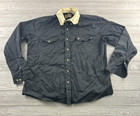 <!--F#f_0-->Vintage Steer West Western Shirt Men Button Up Black/Beige Long Sleeve<!--F/-->