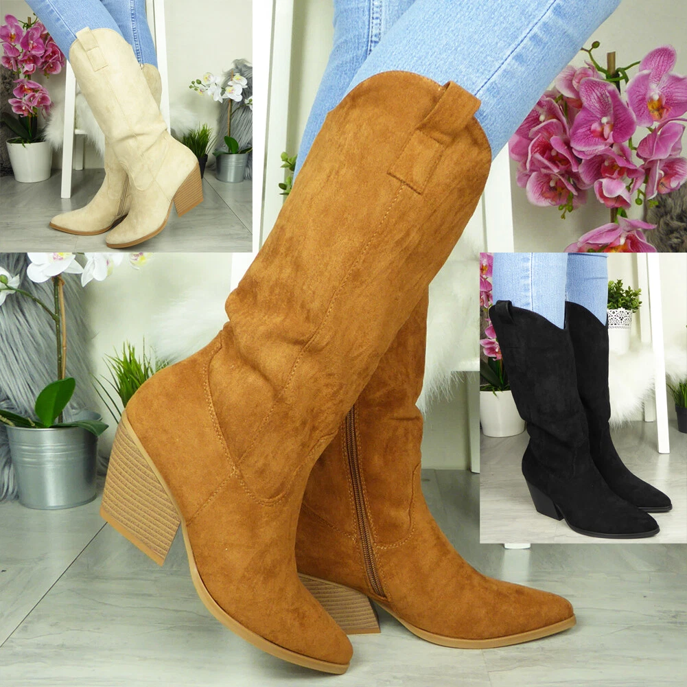 Suede western store boots ladies