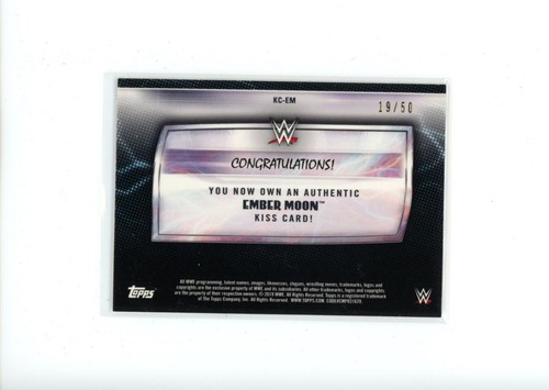 2019 Topps Then Now Forever WWE Ember Moon Athena KC-EM Lipstick Kiss Card 19/50 - Picture 2 of 2