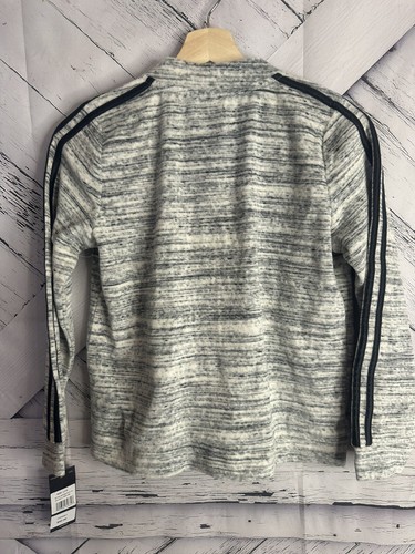 Adidas Girls Gray Velour Full Front Zip Track Jacket Size Large 14 - Picture 3 of 7