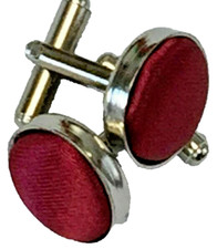 NEW = VERY ELEGANT - STAINLESS-STEEL - RED - MEN'S - FORMAL WEAR - "CUFF-LINK'S"