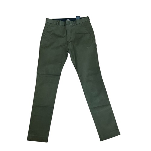 H&M Mens Dress Pants Size 30 x 30 Skinny Fit Olive Green