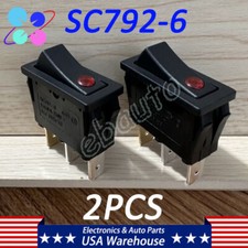 2 Rocker Switch with Lamp For BAOKEZHEN SC792-6 15A 125/250VAC 3Pins 2 Positions
