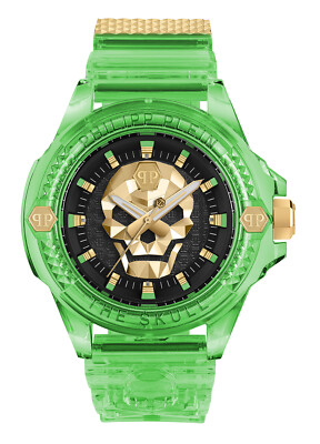Philipp Plein Herren Uhr Analog Quarz $KULL SCUBA DUBA EDITION PWWAA0924 Silikon