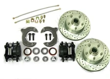Mustang II Front Disc Brake Kit with 11" Chevy Rotors No Spindles + SS Lines