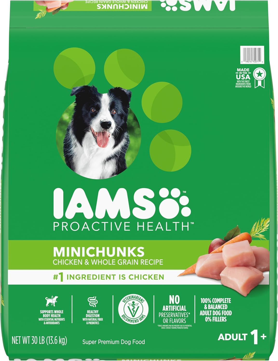 IAMS Proactive Health Minichunks Adult Dry Dog Food with Real Chicken, 30 Lb. 