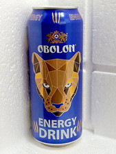 OBOLON Energy Drink Empty Can 500ml Ukraine 2024 Bottom Open Collectible