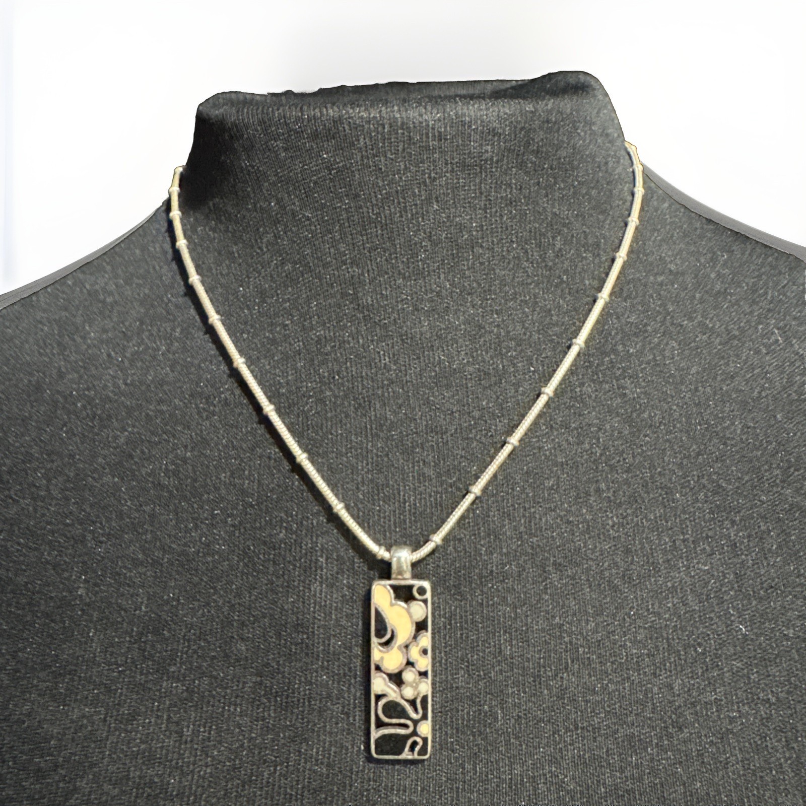 Brighton Reversible Floral Enamel Pendant Necklace - Rare Retired Design