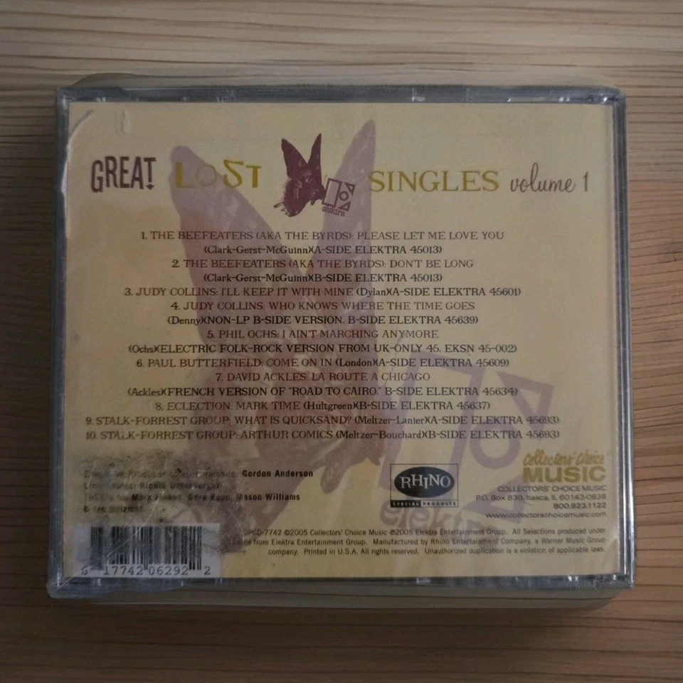 NEW Great Lost Elektra Singles Vol 1 CD Beefeaters Byrds Phil Ochs Judy Collins Foto 2 de 3