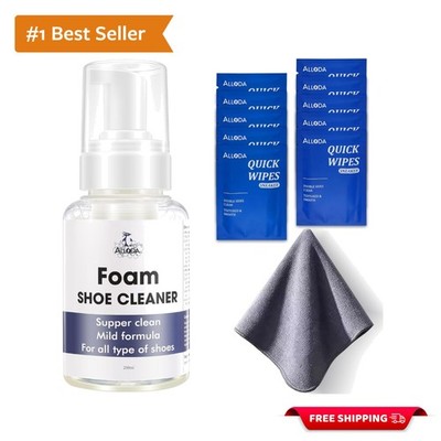 Powerful Rich Foam Shoe Cleaner for Suede and Sneakers - Includes Brush & Towel