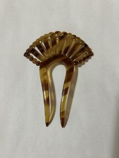 Vintage Art Deco Celluloid or similar Hair Comb Faux Tortoise Shell 4  T 3  W