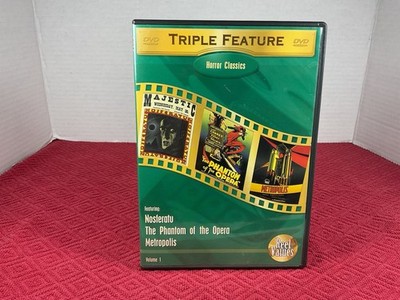 Triple Feature Horror Classics DVD. (Silent) Used. Tested. Fast Shipping.