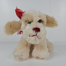 Dan Dee Collector's Choice Plush Puppy Dog Red Heart Bow 9" Stuffed Animal Toy