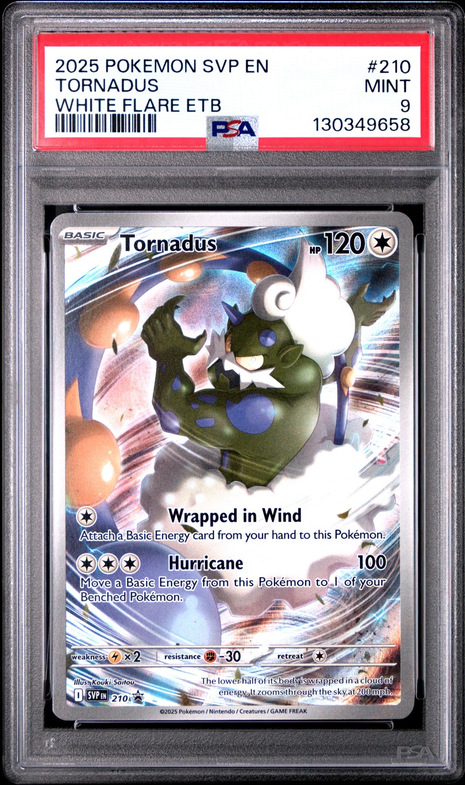 2025 POKEMON SVP EN-SV BLACK STAR PROMO #210 TORNADUS PSA 9