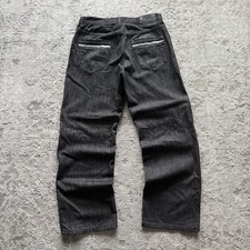 VTG Southpole Style Black Baggy Jeans 34x31 Y2K Hip Hop Skater Wide Leg Faded