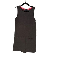 Gap Kids Girls XXL 14-16 Charcoal Grey Cotton Sleeveless Shift Dress Pockets