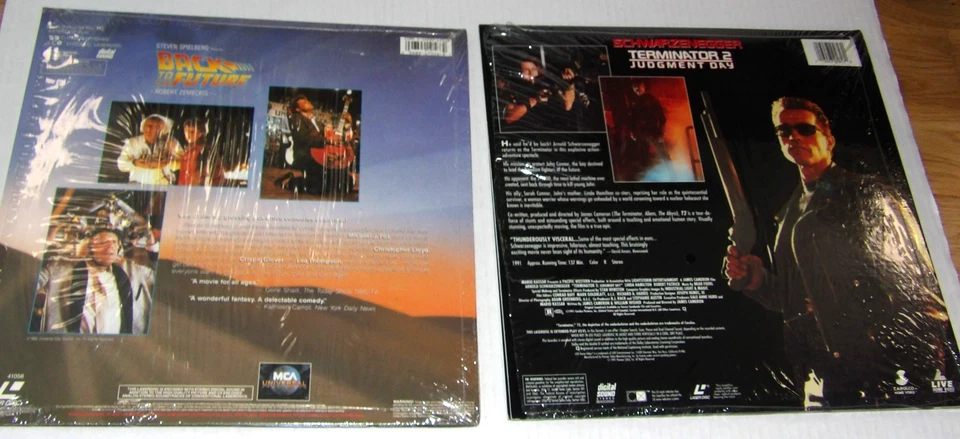 Terminator 2/Back To Future Laser Disc Lot Michael J Fox Schwarzenegger Cello - Image 2 of 2