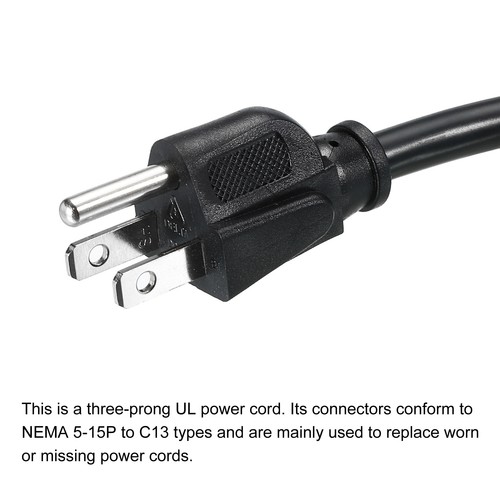 AC Power Cord 3 Prong 5ft 14 AWG Plug AC Cable NEMA 5-15P to C13 Female - Foto 5 di 5