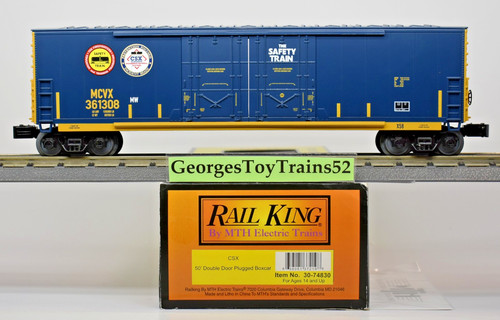 MTH RAILKING 3-RL O #361308 CSX SAFETY 50' DBL ENCHUFE PUERTA CAJA COCHE 30-74830 NUEVO EN CAJA | Condition: New