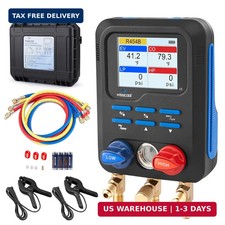WISSCOOL Digital Manifold Gauges HVAC, R454B R134A R410A R32 AC Gauge Set with L