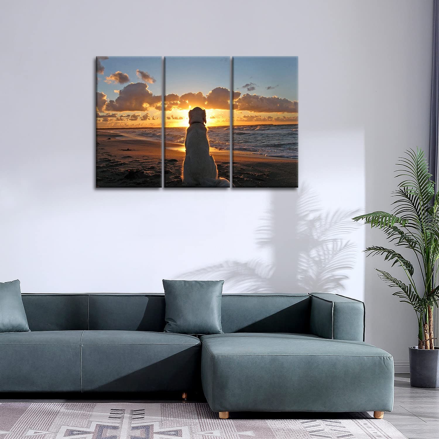 Dog Wall Art Golden Retriever Picture Labrador Dog and Sunset Pictures Prints...