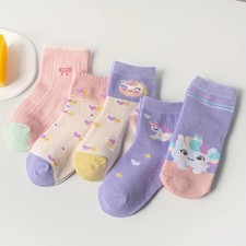 5 Pairs Cute Cartoon Unicorn Pattern Children's Socks for Girls Autumn Winter Bo