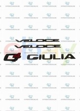 kit Scritte Stemma Logo per Alfa Romeo GIULIA + Veloce + Q4 nera