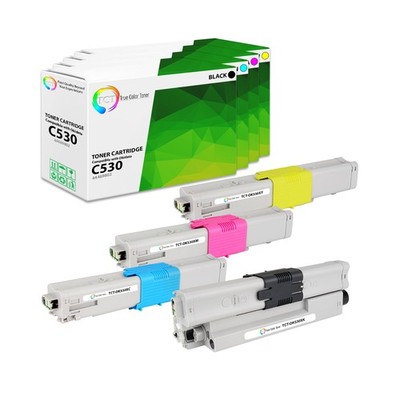 TCT 4PK Oki C530 High Yield Toner Cartridge Set For Okidata C530 MC561 MC361