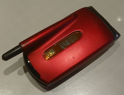 NTT docomo Sony So504I Red Mobile Japanese Flip phone Garakei Keitai