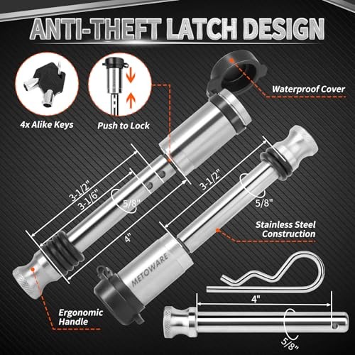 2-Inch Receiver Adjustable Trailer Hitch - Heavy Duty Tow Hook with 6-Inch Drop