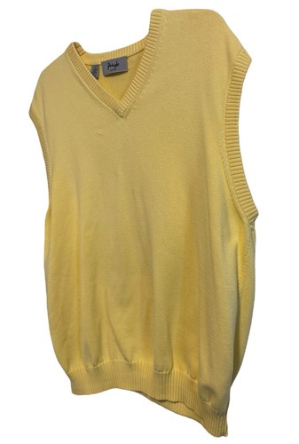 Vintage Pringle of Scotland Pima Cotton Sweater Vest Sz Large Yellow - Picture 5 of 7