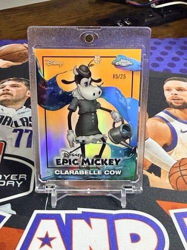 2026 Topps Disney Neon Epic Mickey Clarabelle Cow EM-3 Orange Refractor /25