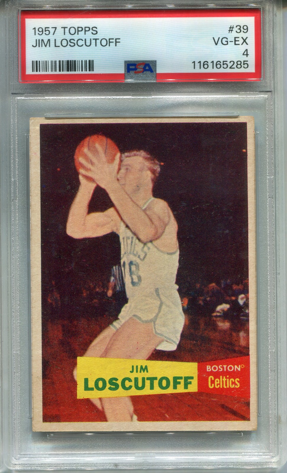 1957 Topps #39 Jim Loscutoff PSA 4 VG-EX Boston Celtics