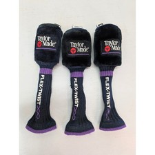 3pc TaylorMade Flex-Twist Golf Headcovers Golf Black Purple Vintage Fairway Wood