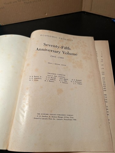 B J Skinner / Economic Geology Seventy-Fifth Anniversary Volume 1905-1980 1st ed - Foto 7 di 11