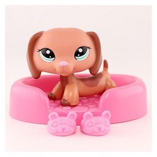 Dachshund LPS Dog Toy for Girl Pet Figure Collectible Dog with Accessory Gift