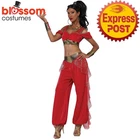 CA3882 Red Arabian Princess Aladdin Jasmine Genie Women Costume Belly Dancer