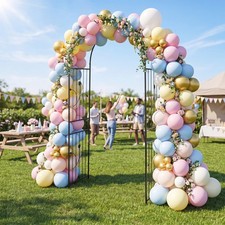 Garden Arch, 87" Tall Heavy Duty Metal Arbor Trellis Archway for Climbing Plants