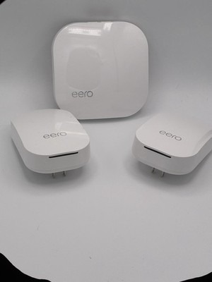 eero Pro B010001, 2x Beacon D010001 2nd Generation Mesh Router-White- NO CHARGER