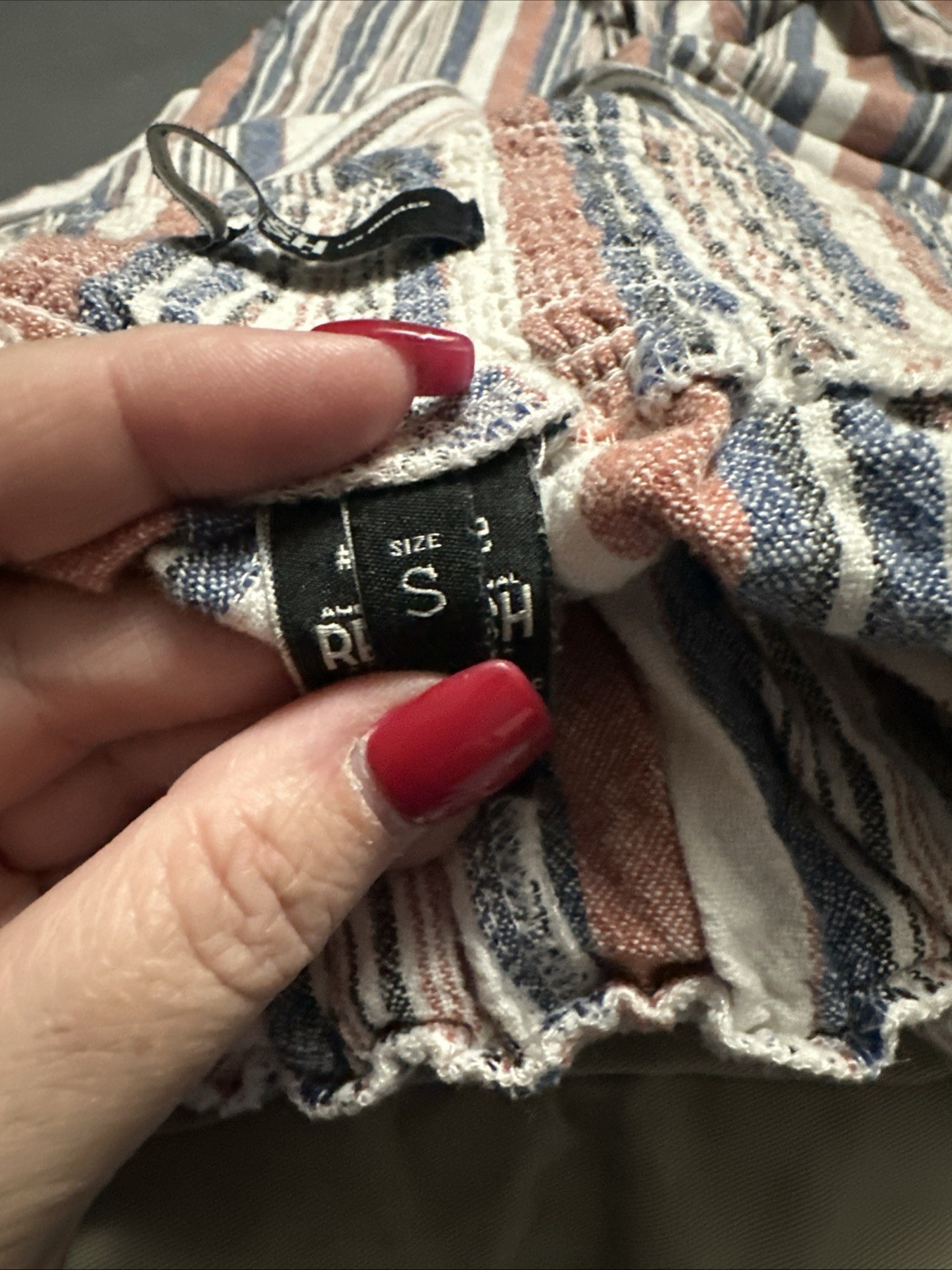 American Original Rewash Small Pants Tan Cream, Linen Rayon, Elastic Waist