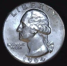 1964-P 25C Washington BU 90% Silver 26stt0204-1