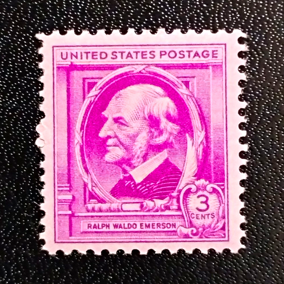 US Ralph Waldo Emerson 3c Postage Stamp, Purple/White, MNH, Uncertified