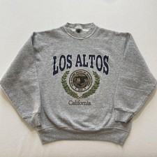 Vintage Los Altos California Sweatshirt Mens Large Gray Pullover Made In USA 90s