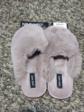 NWT Nine West Faux Fur Memory Foam Size Small 5/6 Slippers