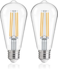 FLSNT Outdoor Light Sensor Dusk to Dawn Light Bulbs 60W Equivalent 7W ST64 LED