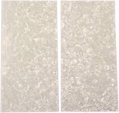 Gitarrenfurnier, Celluloid Gitarrenkopf Furnier White Pearl Sheet Luthier 2PCS